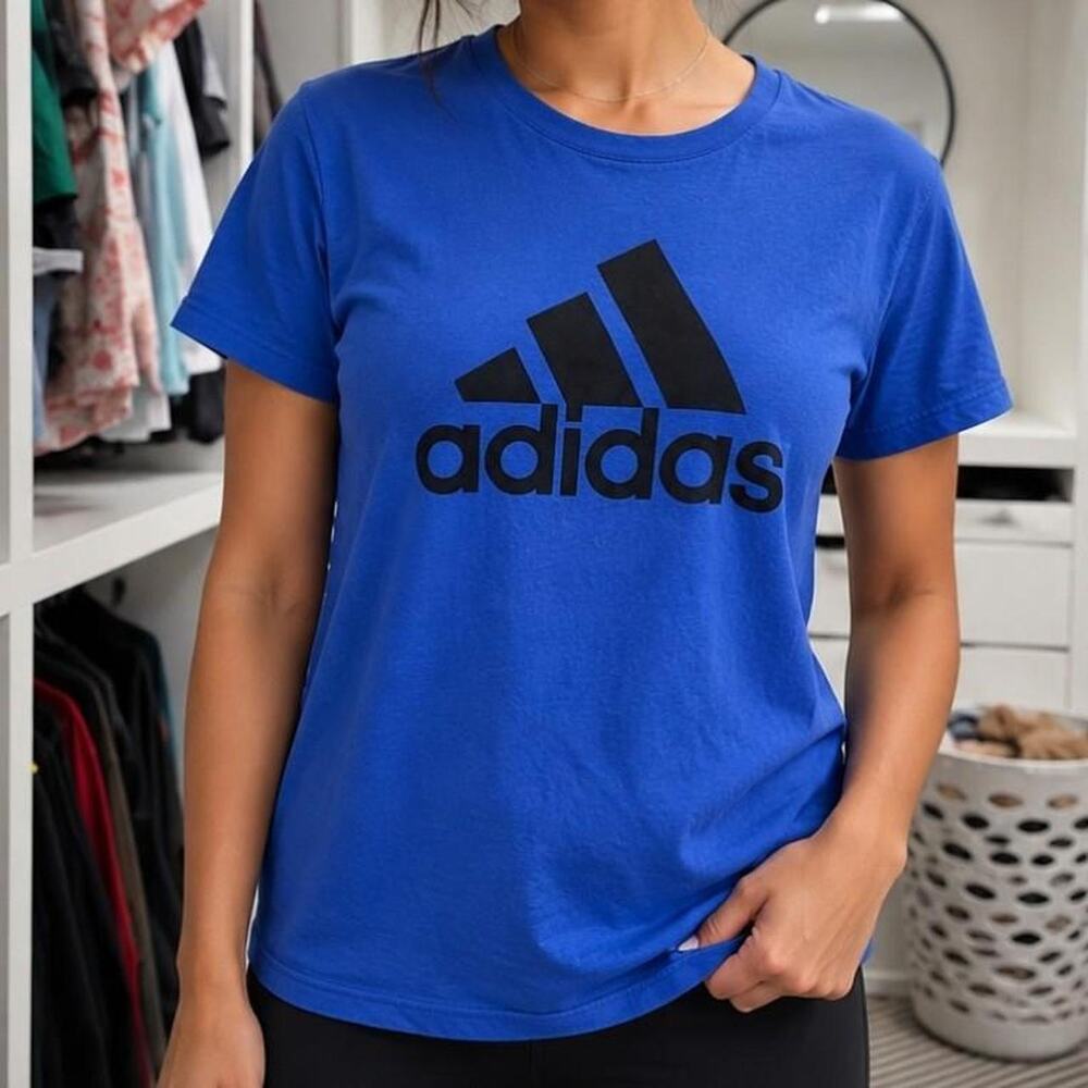 Adidas blue t shirt with black